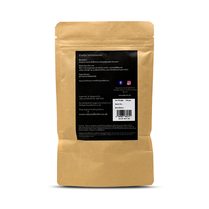 Organic Jivanti Powder - Leptadenia Reticulata - 100% Pure, Clean and Natural