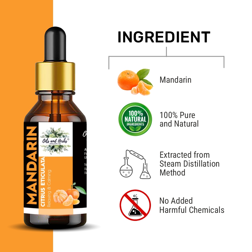Natural Mandarin Essential Oil 100% Purity in every drop