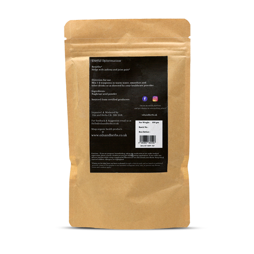 Organic Nagkesar Powder- Mesua ferrea - Ceylon Ironwood- 100% Pure, Clean and Natural