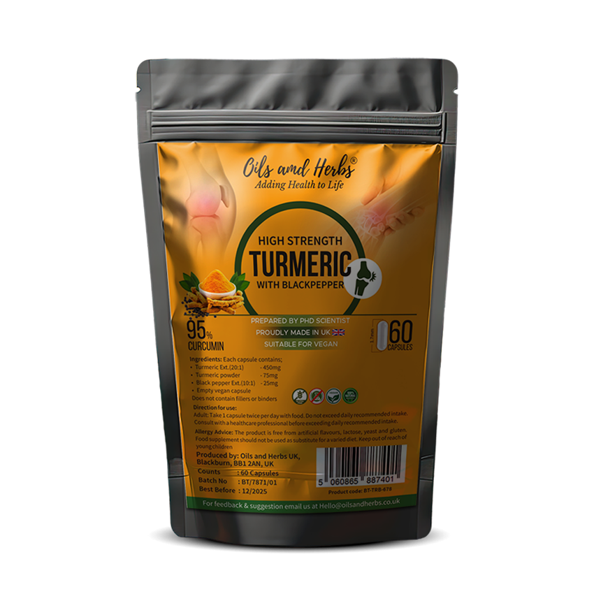 High Strength Turmeric with black pepper capsules