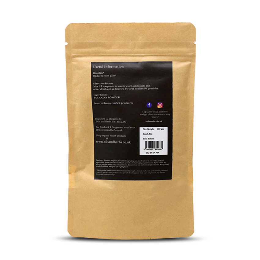 Organic Greater Galangal- Kulanjan - Alpinia Galanga- 100% Pure, Clean and Natural