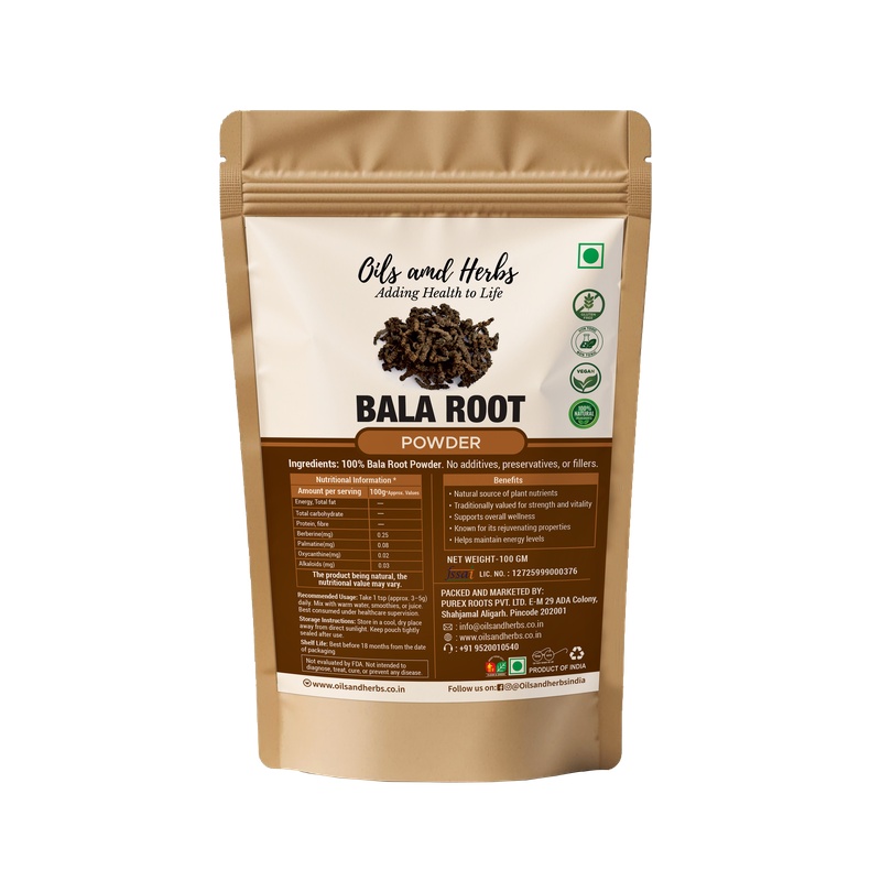 Bala Root Powder Natural Herbal Supplement for Strength and Vitality