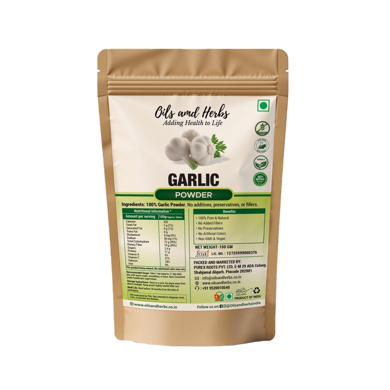 Garlic Powder Natural Herbal Supplement for Immunity and Heart Health