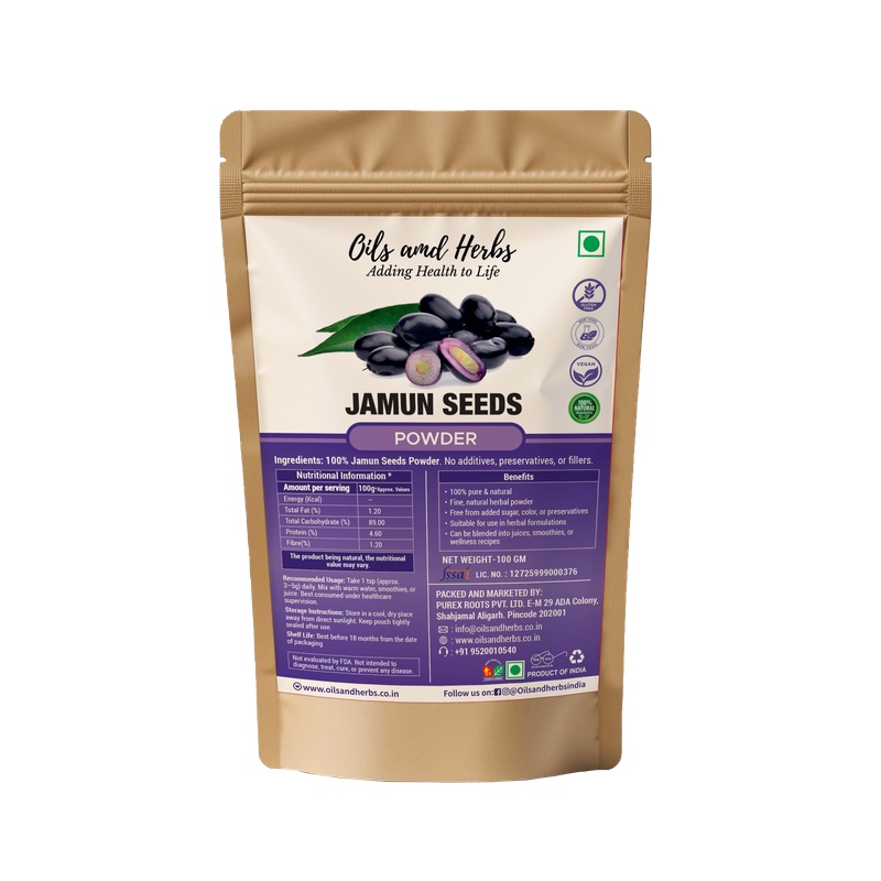 Jamun Ghutli Powder Natural Herbal Supplement for Blood Sugar and Digestive Health