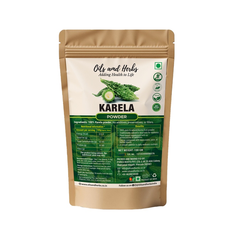 Karela Powder Natural Herbal Supplement for Blood Sugar and Digestive Health