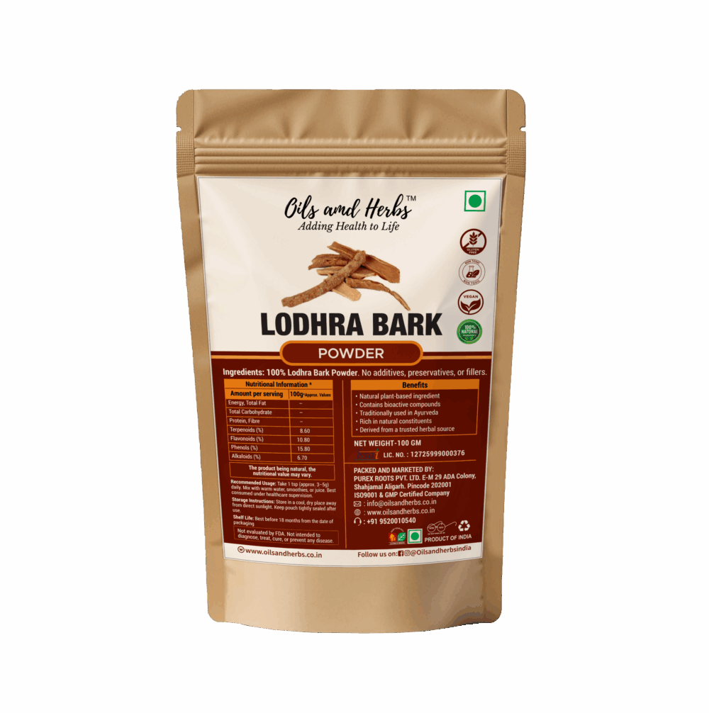 Lodhra Powder Natural Herbal Supplement for Digestive and Skin Health