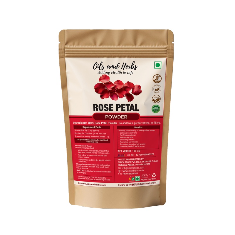 Gulab Phool Powder Natural Herbal Supplement for Skin and Wellness