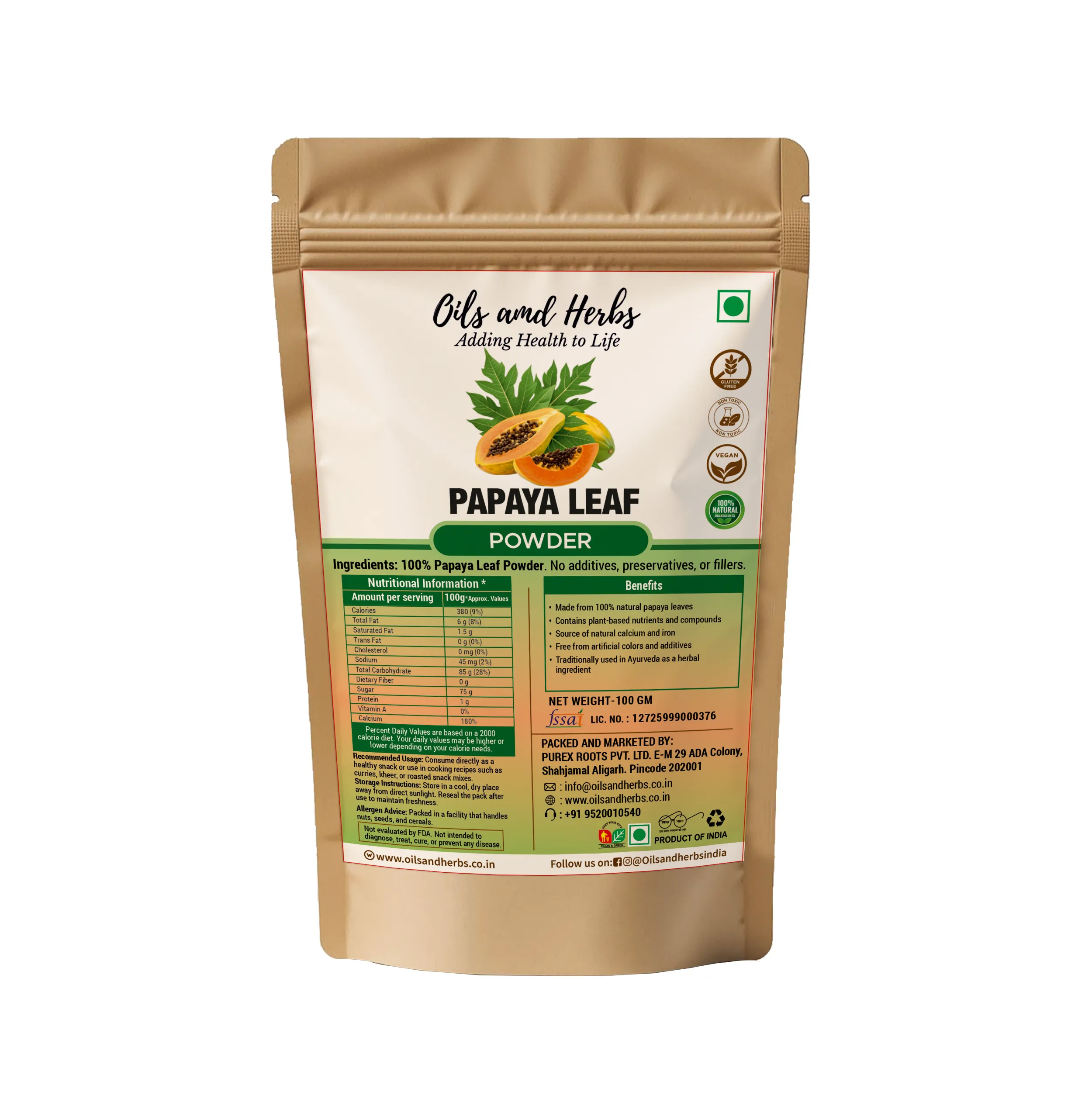 PAPAYA LEAF POWDER