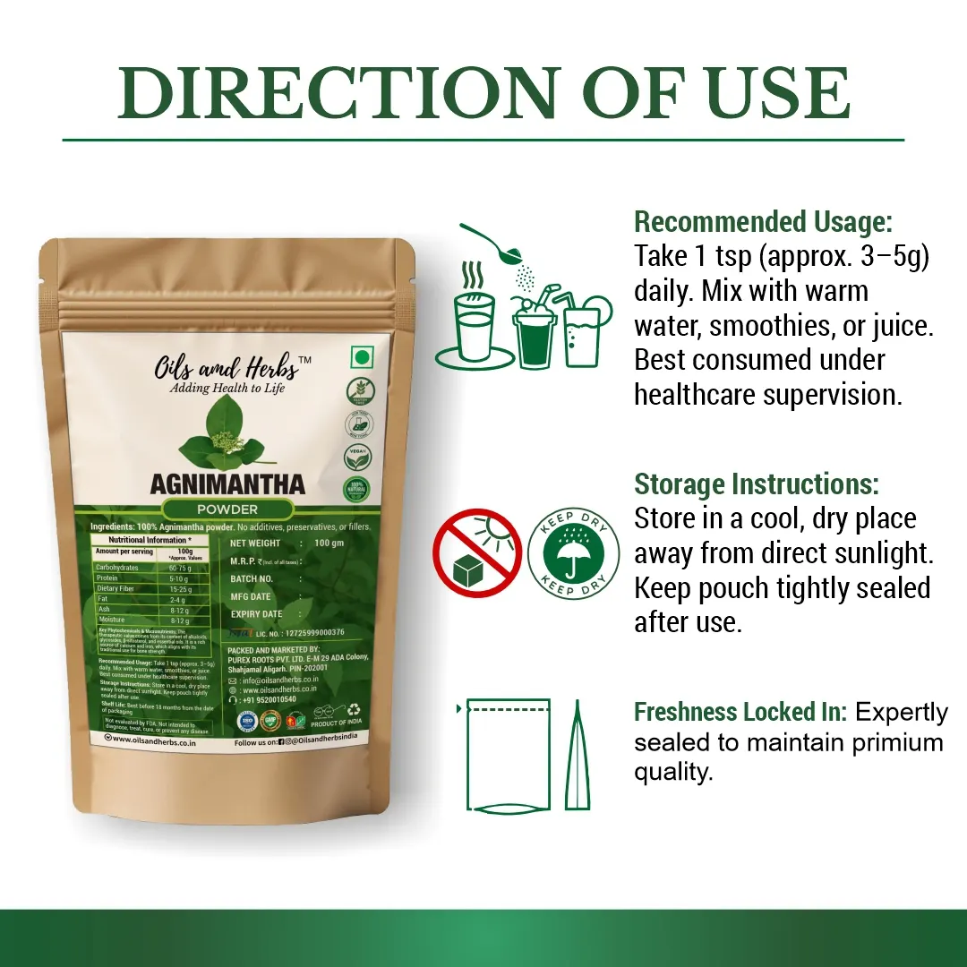 Pure Agnimantha Powder - Premna integrifolia -100% Pure, Clean and Natural - Image 3