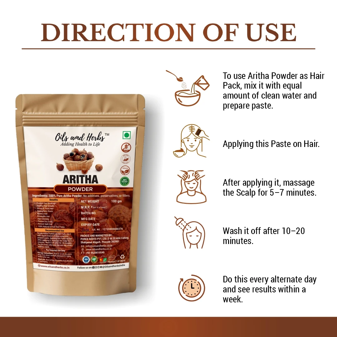 Aritha Powder Natural Herbal Supplement for Hair and Skin Care - Image 3