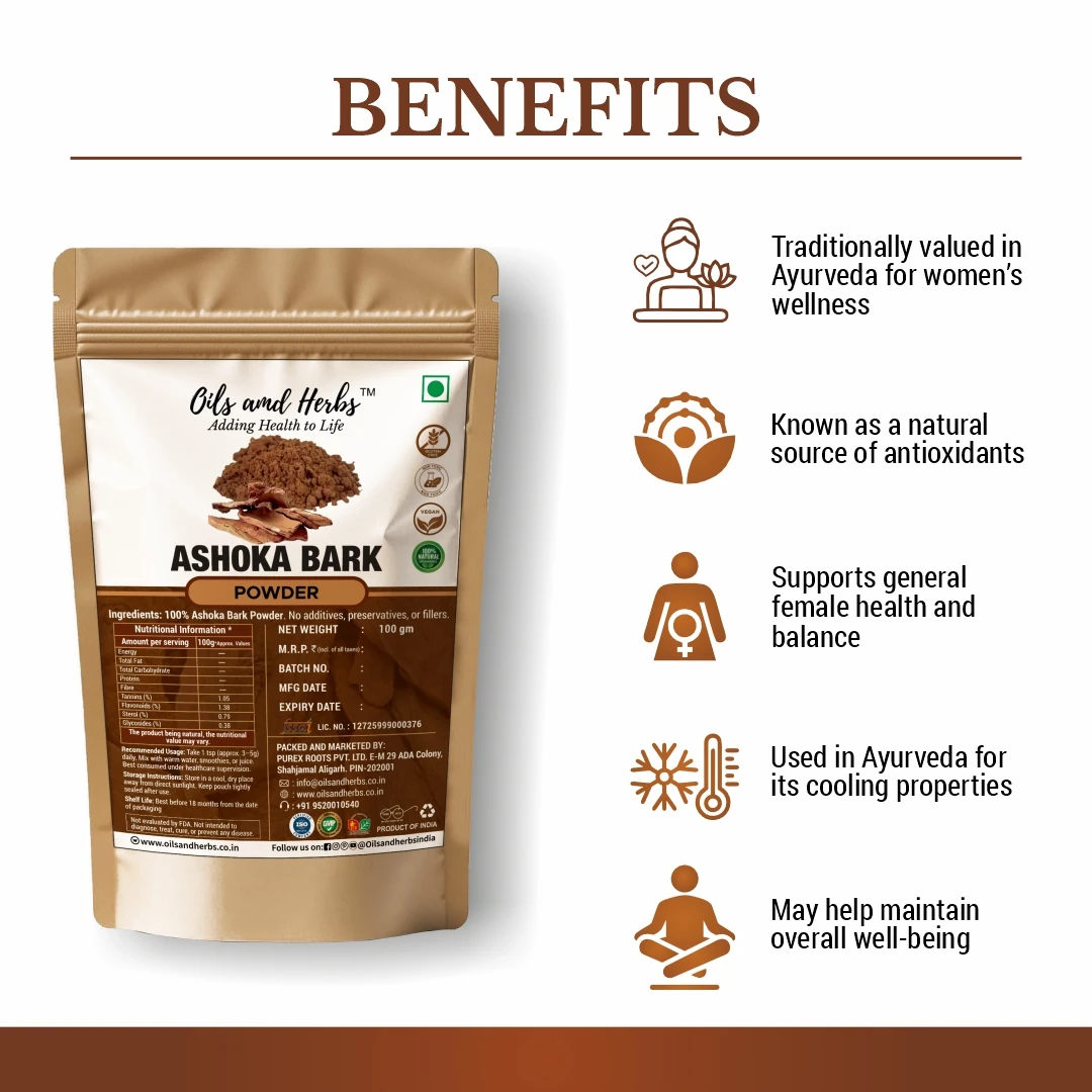Ashoka Bark Powder Natural Herbal Supplement for Women’s Health and Wellness - Image 2