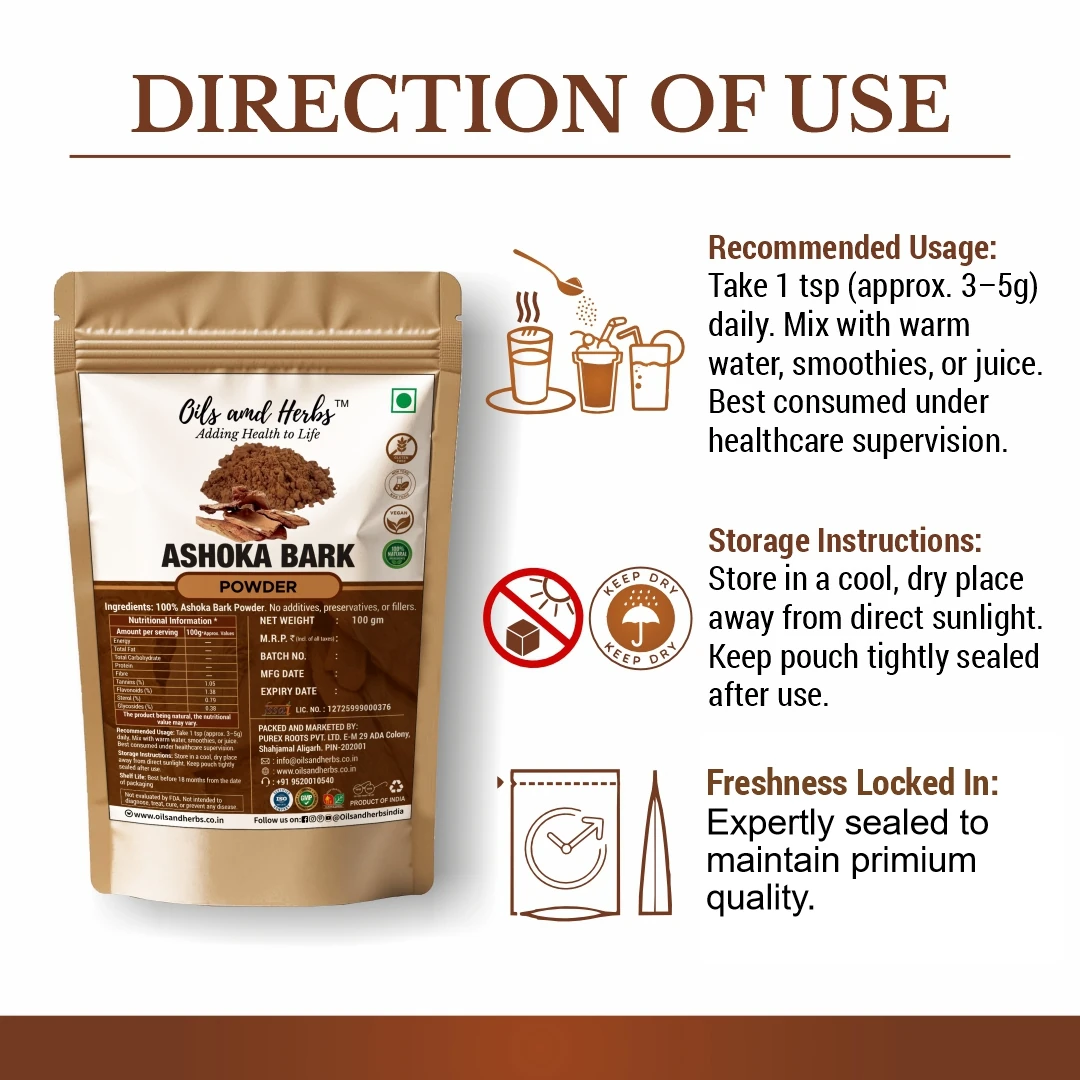 Ashoka Bark Powder Natural Herbal Supplement for Women’s Health and Wellness - Image 3