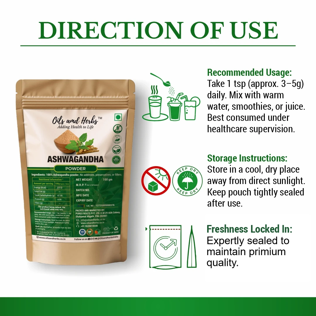 Ashwagandha Powder Natural Herbal Supplement for Stress Relief and Immunity - Image 5