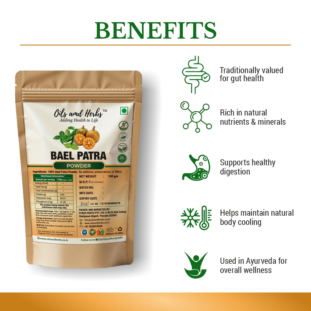 Bael Patra Powder Natural Herbal Supplement for Digestion and Wellness - Image 2
