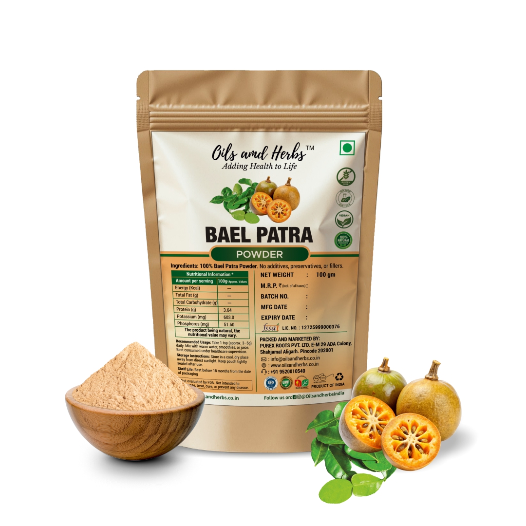 Bael Patra Powder Natural Herbal Supplement for Digestion and Wellness