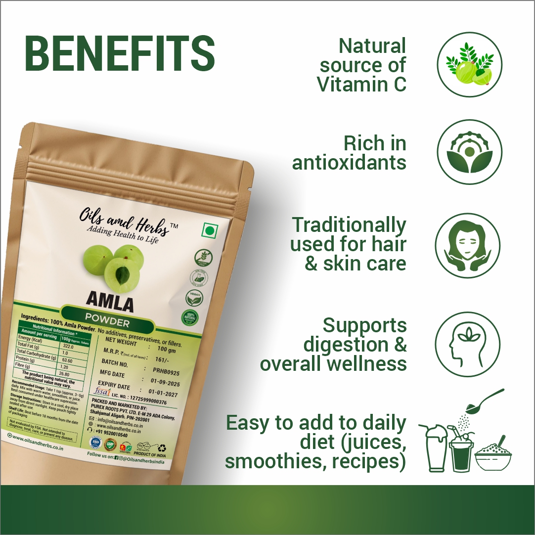 Amla Powder Natural Herbal Supplement for Immunity and Hair Care - Image 2
