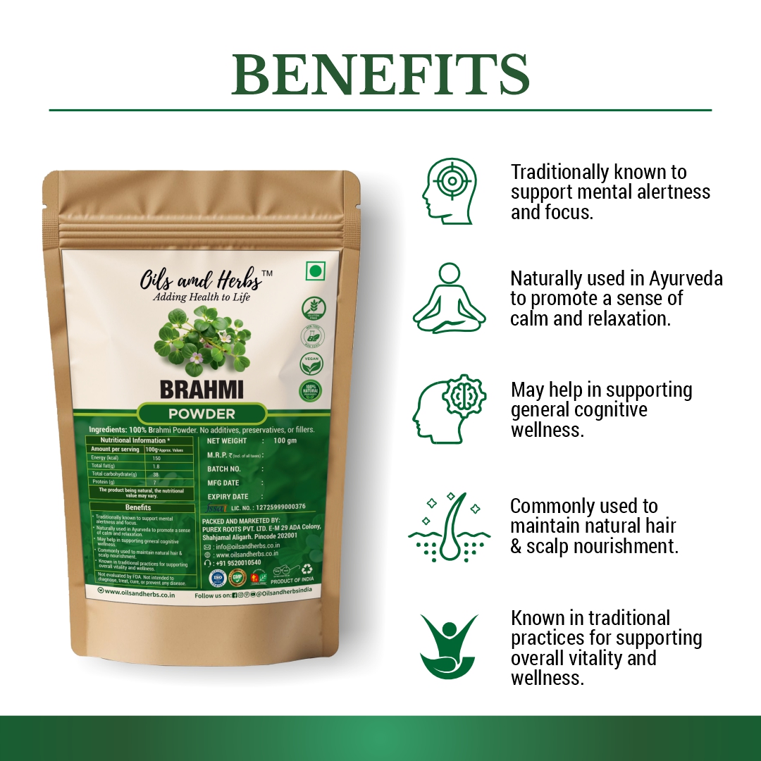 Clean Pure Brahmi Powder - Bacopa Monnieri -100% Pure and Natural - Image 2