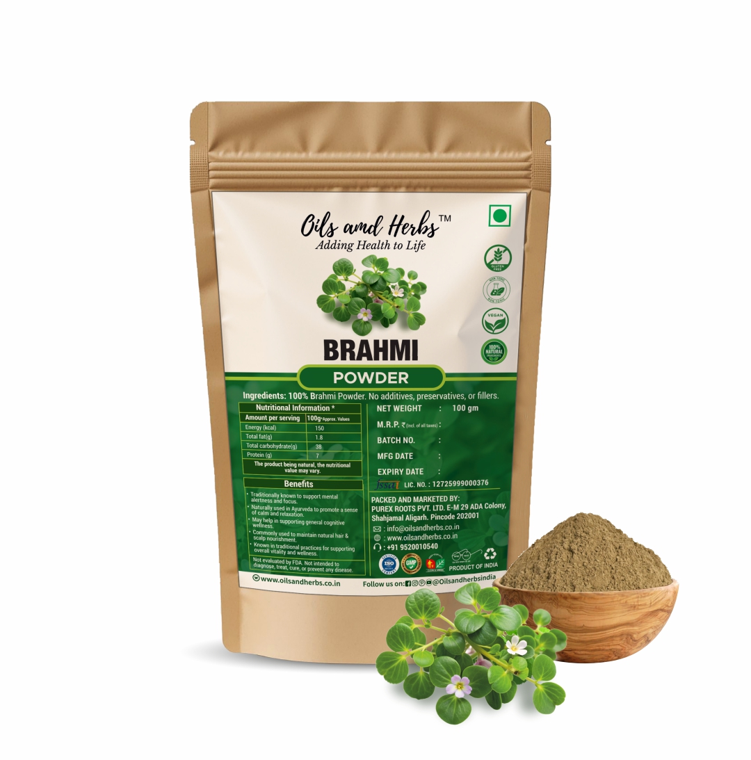 Clean Pure Brahmi Powder - Bacopa Monnieri -100% Pure and Natural