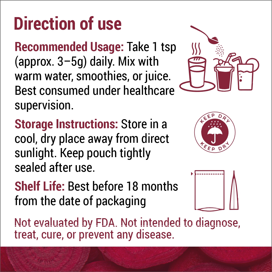 Beetroot Powder Natural Herbal Supplement for Energy and Heart Health - Image 3