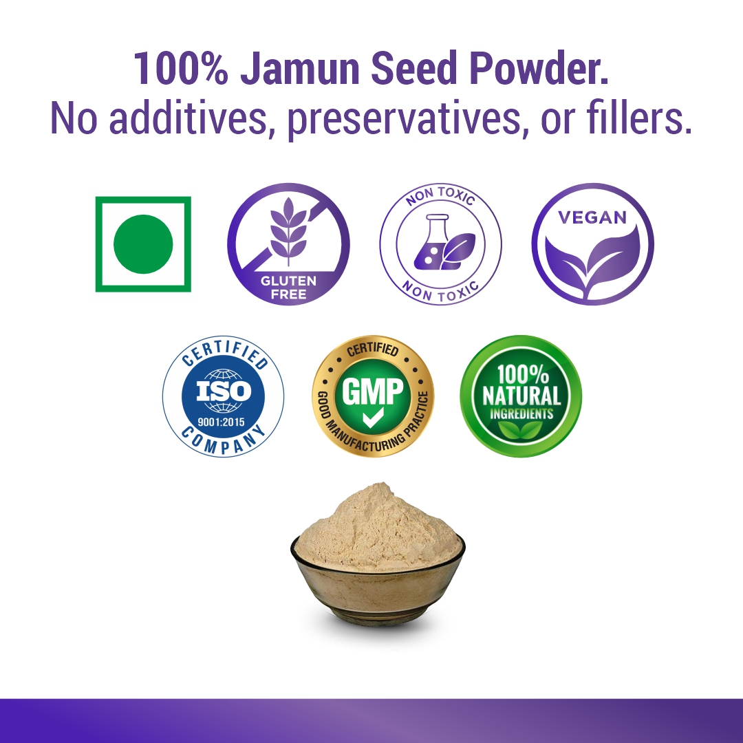 Jamun Seeds Powder Natural Herbal Supplement for Blood Sugar and Digestive Health - Image 5