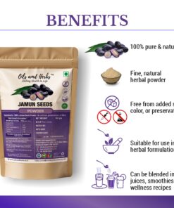 Alternative view of Jamun Seeds Powder Natural Herbal Supplement for Blood Sugar and Digestive Health