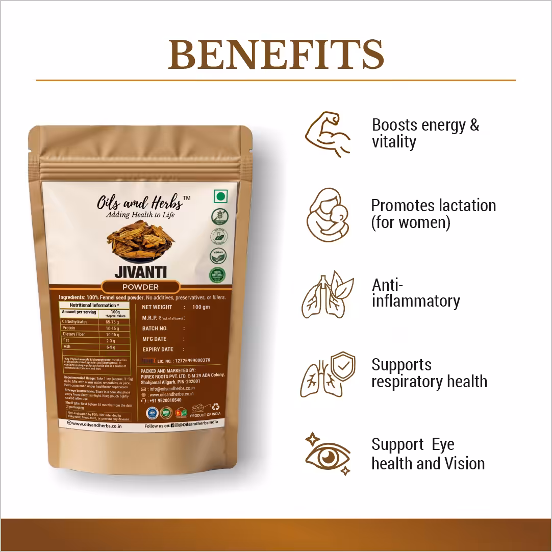 Jivanti Powder Natural Herbal Supplement for Immunity and Overall Wellness - Image 2