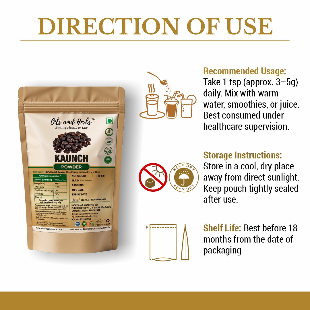 Kaunch Powder Natural Herbal Supplement for Strength and Vitality - Image 2