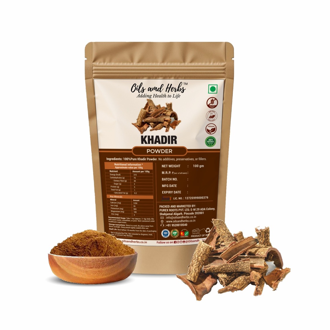 Khadir Powder Natural Herbal Supplement for Skin and Blood Purification