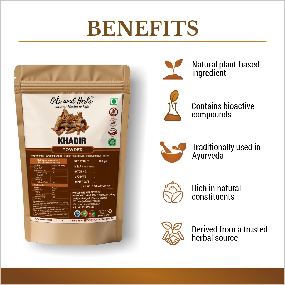Khadir Powder Natural Herbal Supplement for Skin and Blood Purification - Image 2