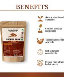 Alternative view of Lodhra Bark Powder Natural Herbal Supplement for Digestive and Skin Health