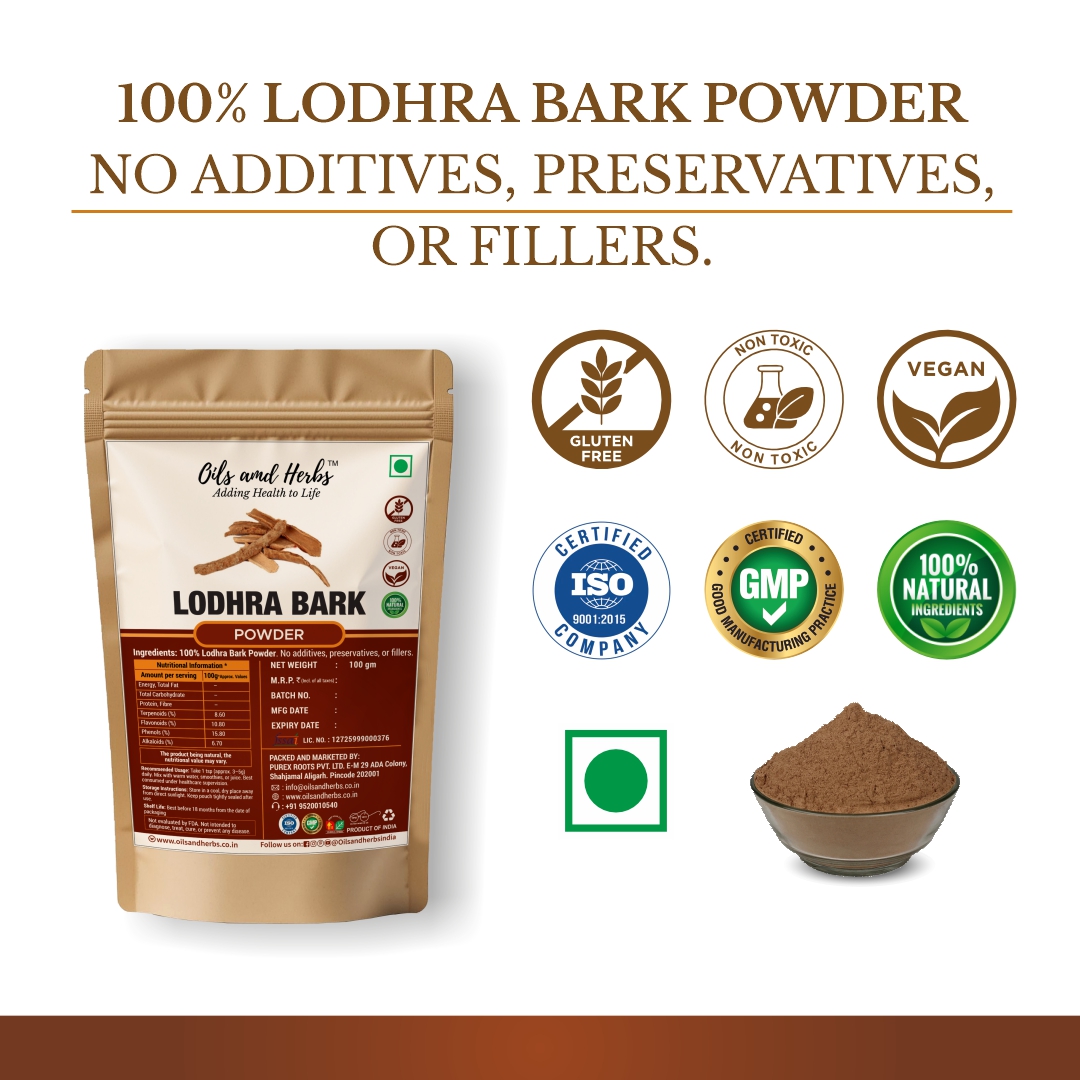 Lodhra Bark Powder Natural Herbal Supplement for Digestive and Skin Health - Image 4
