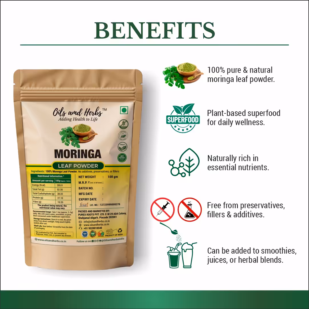 Green Moringa Powder-100% Natural and pure - Image 2