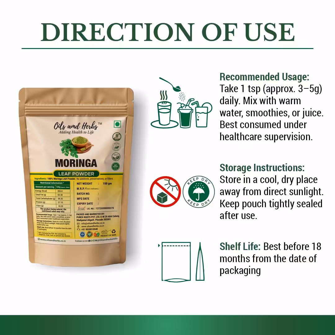 Green Moringa Powder-100% Natural and pure - Image 3
