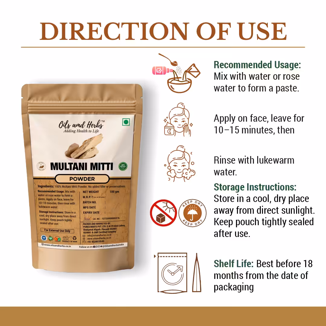 Clean pure Multani Mitti Powder - Fuller’s earth -100% Pure and Natural - Image 3
