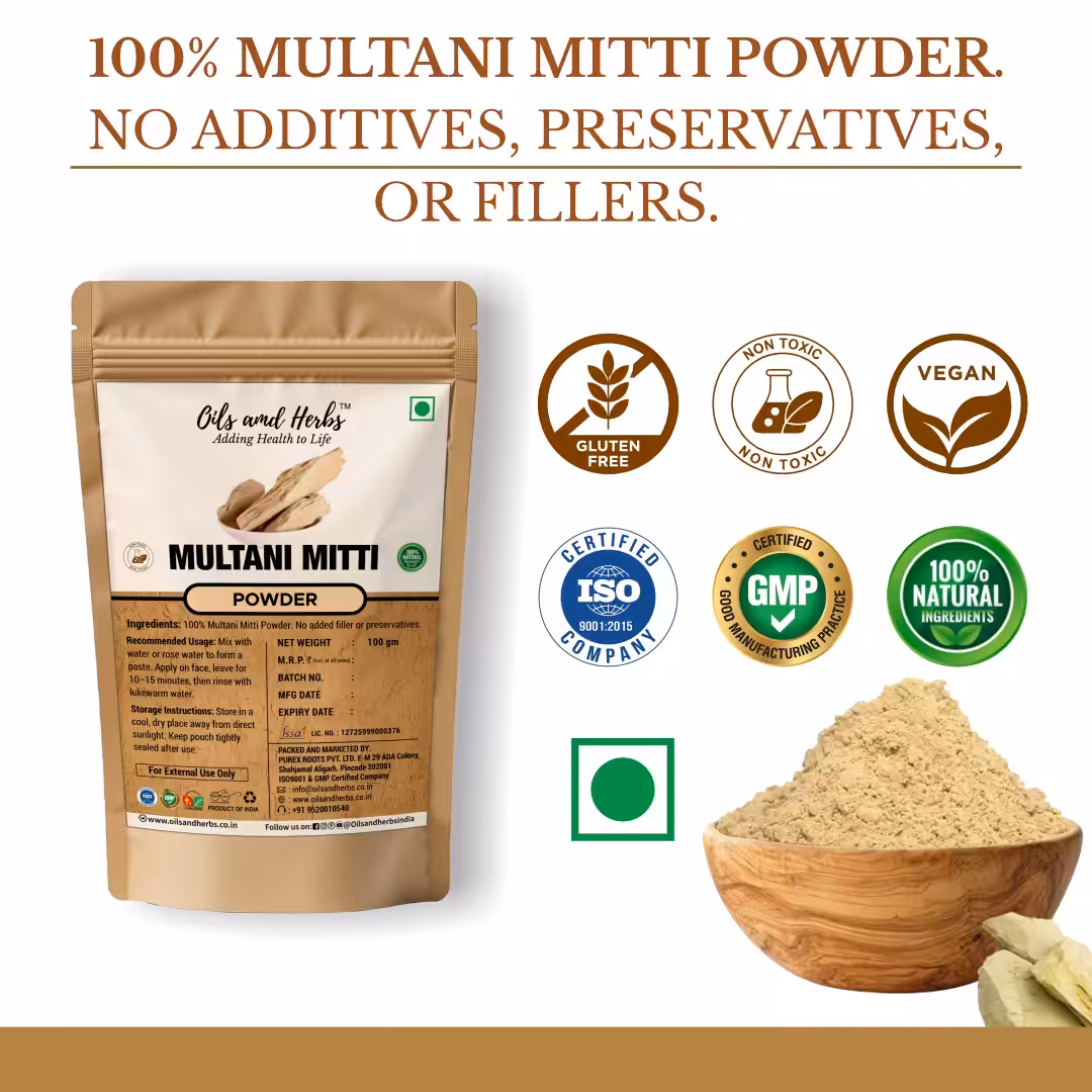 Clean pure Multani Mitti Powder - Fuller’s earth -100% Pure and Natural - Image 4