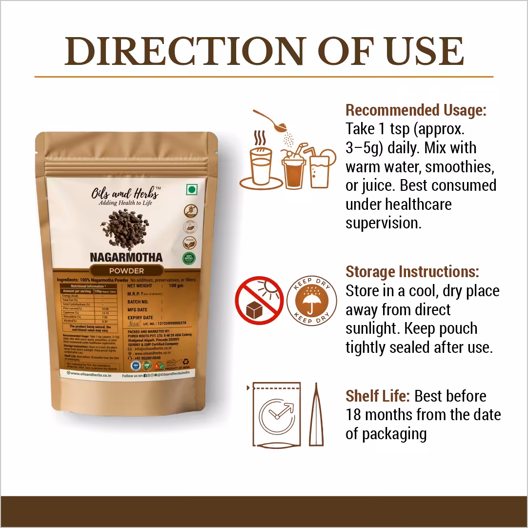 Pure Nagarmotha Powder- Cyperus scariosus - 100% Pure, Clean and Natural - Image 3