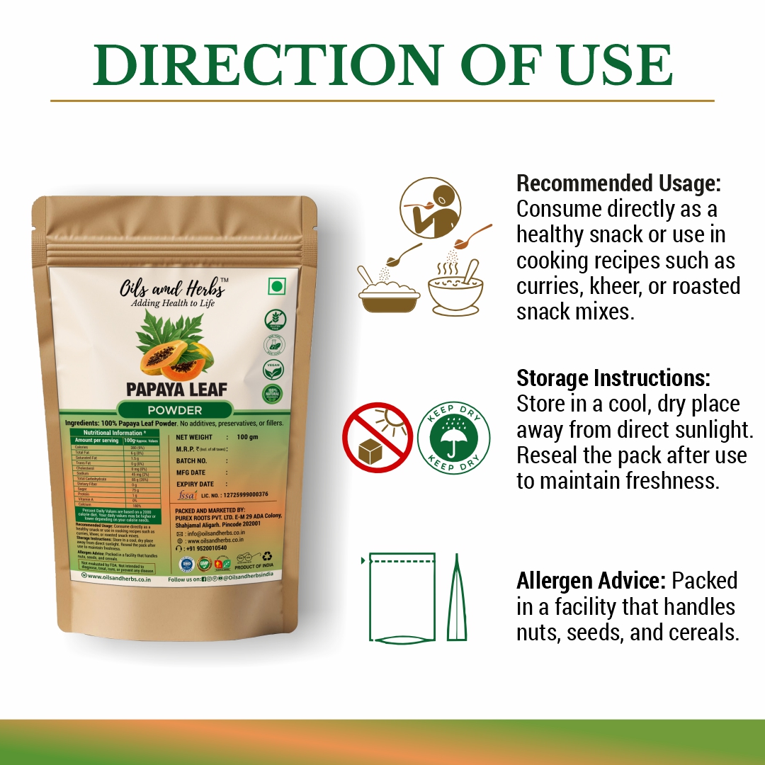 Pure Papaya Leaf Powder - Carica Papaya-100% Pure, Clean and Natural - Image 5
