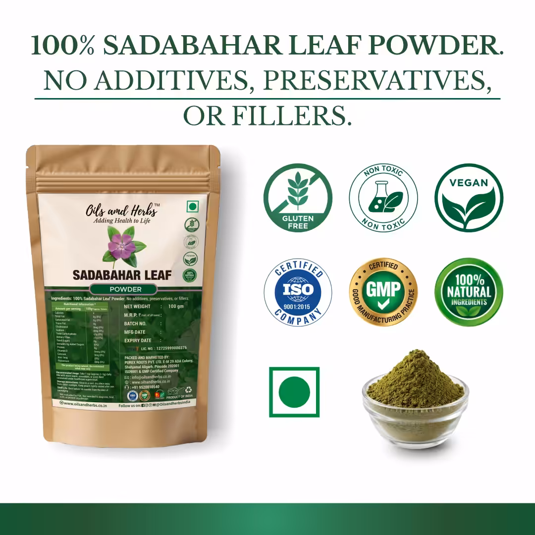 Pure Sadabahar Leaf Powder - Catharanthus Roseus -100% Pure, Clean and Natural - Image 4