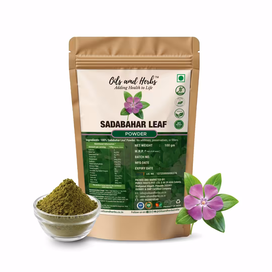 Pure Sadabahar Leaf Powder - Catharanthus Roseus -100% Pure, Clean and Natural