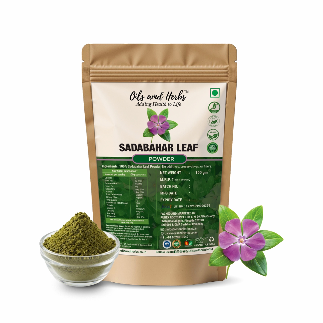 Pure Sadabahar Leaf Powder - Catharanthus Roseus -100% Pure, Clean and Natural