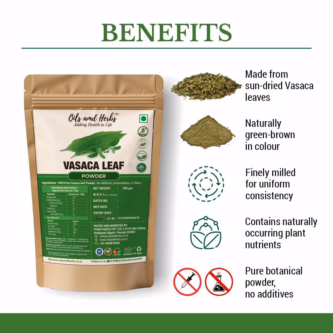 Pure Vasaca Leaf Powder- Adhatoda Vasica -100% Pure and Natural - Image 2