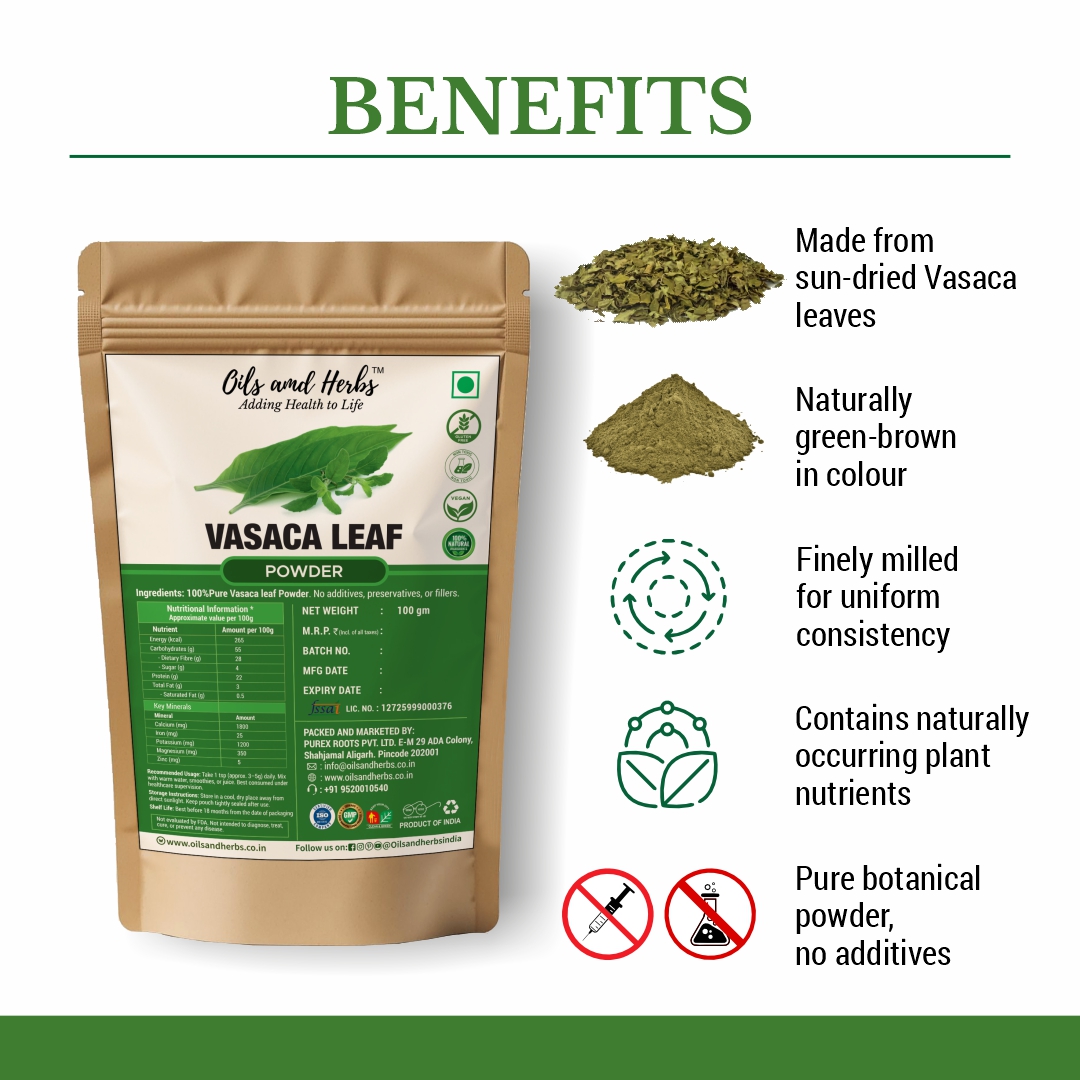 Pure Vasaca Leaf Powder- Adhatoda Vasica -100% Pure and Natural - Image 2
