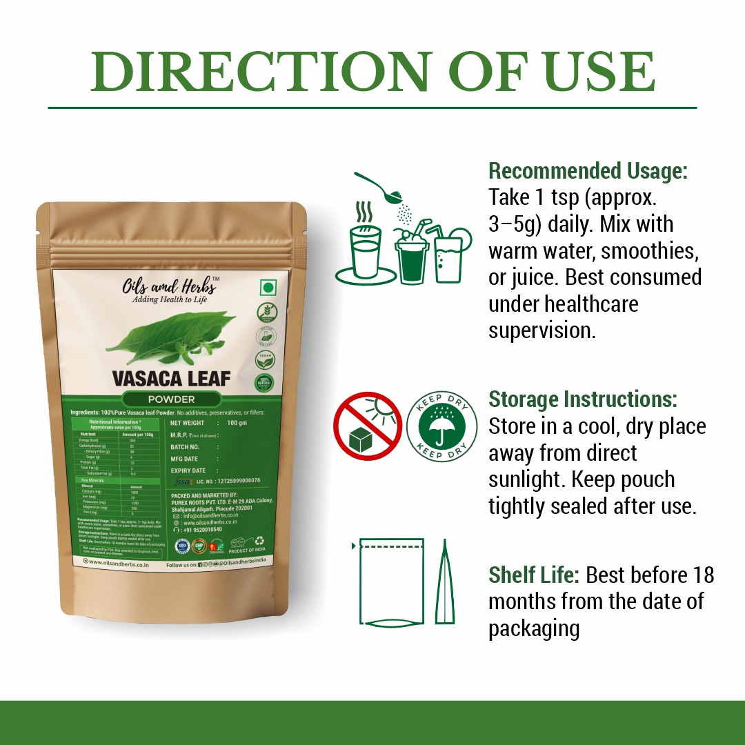 Pure Vasaca Leaf Powder- Adhatoda Vasica -100% Pure and Natural - Image 3