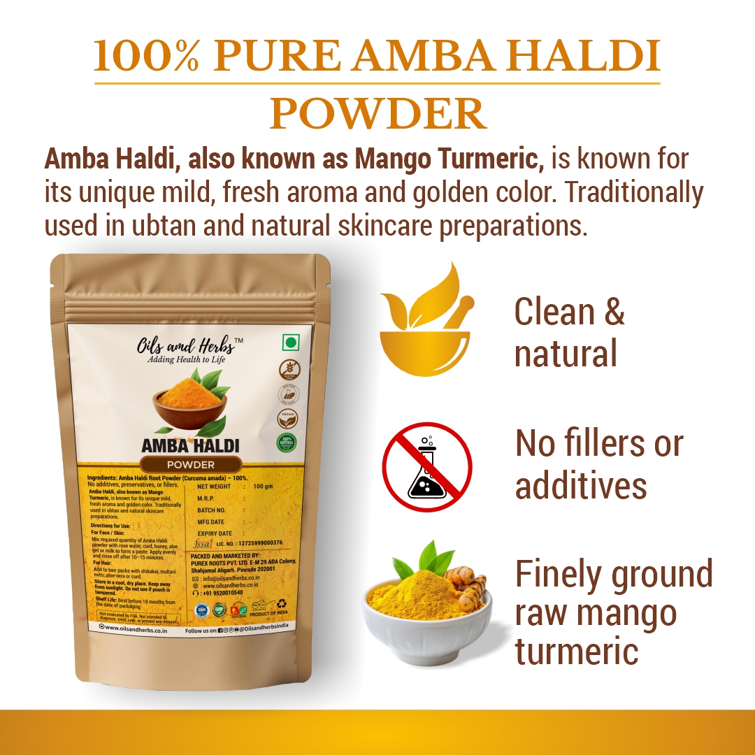 Pure Amba Haldi Powder - Curcuma Amada -100% Pure, Clean and Natural - Image 4