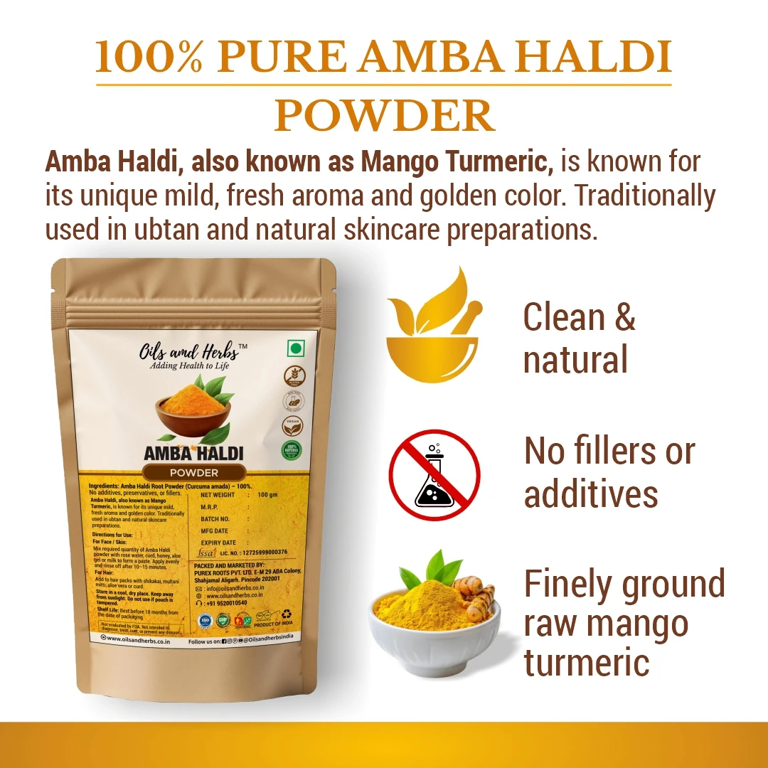 Pure Amba Haldi Powder - Curcuma Amada -100% Pure, Clean and Natural - Image 2