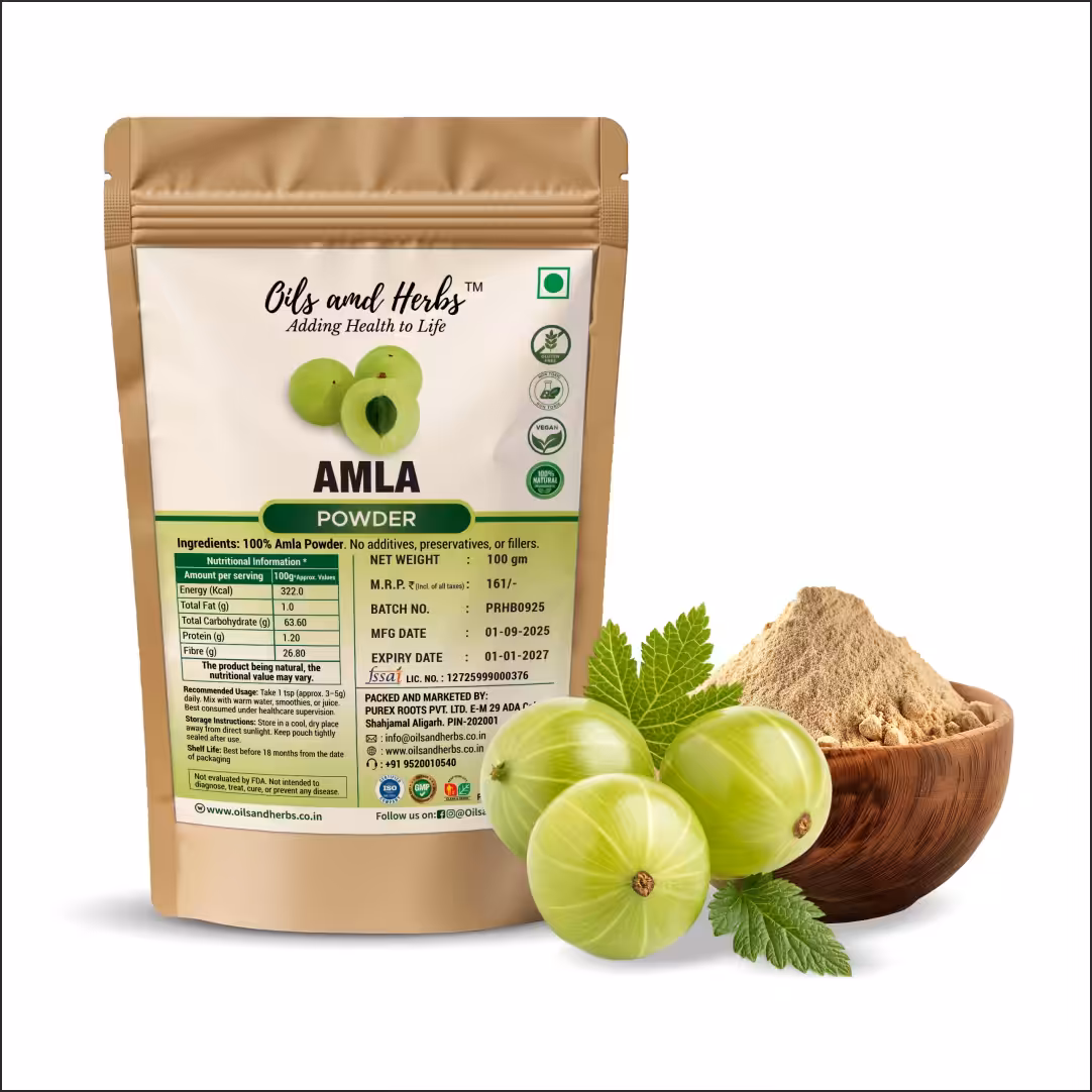 Amla Powder Natural Herbal Supplement for Immunity and Hair Care