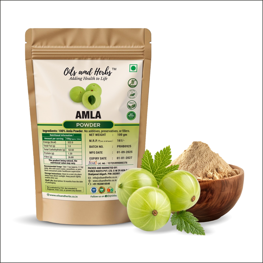 Amla Powder Natural Herbal Supplement for Immunity and Hair Care