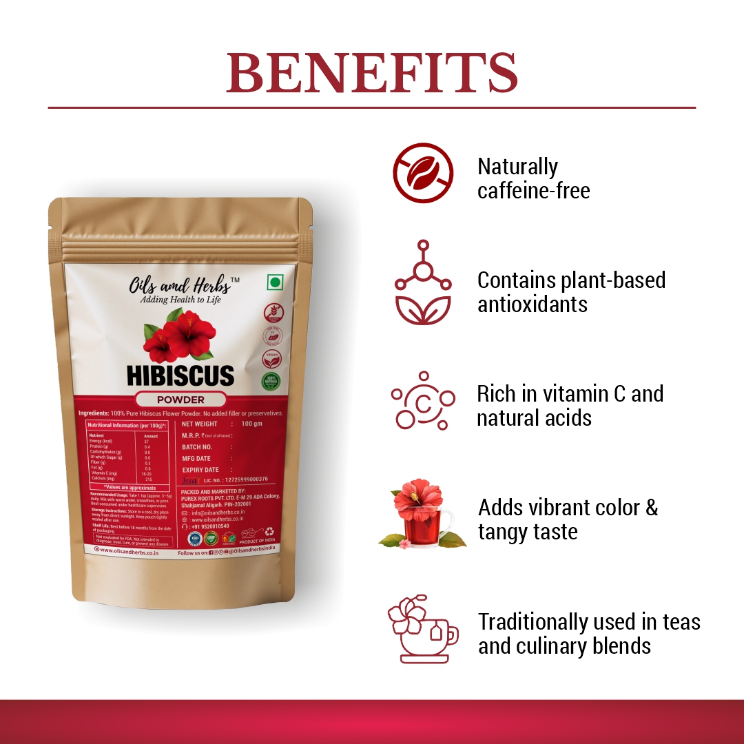 Hibiscus Powder Natural Herbal Supplement for Hair and Skin Care - Image 2