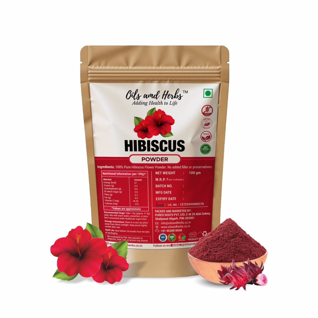Hibiscus Powder Natural Herbal Supplement for Hair and Skin Care