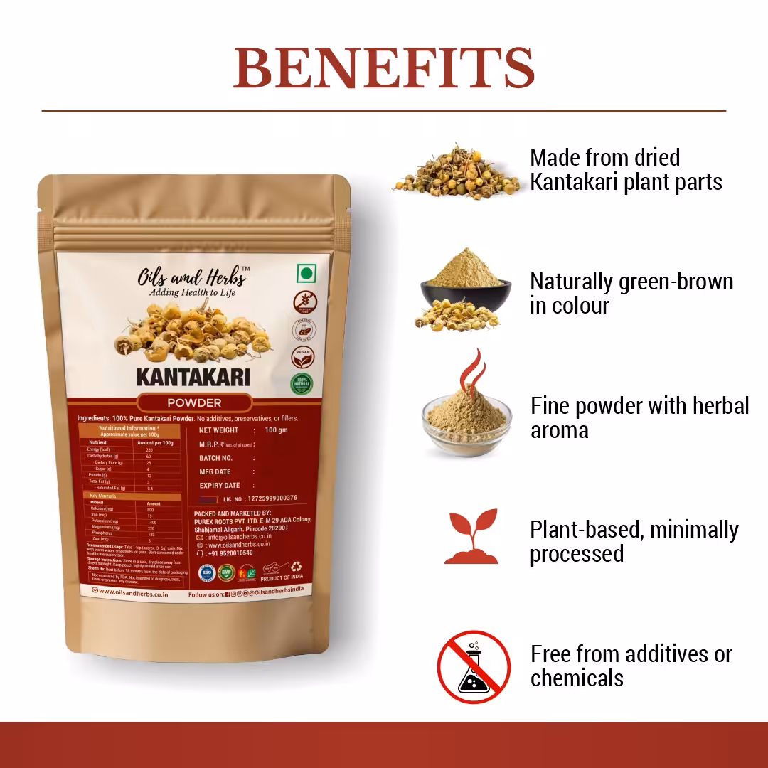 Kantkari Powder Natural Herbal Supplement for Respiratory and Digestive Health - Image 2